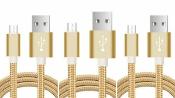 LOT DE 3 CÂBLE USB TYPE-C Nylon GOLD 3 M
