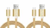 LOT DE 2 CÂBLE USB TYPE-C Nylon GOLD 3 M