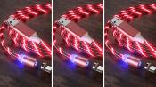 LOT DE 3 Câble Micro USB Magnétique led ROUGE