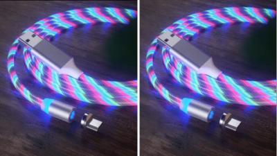 LOT DE 2 Câble Type-c Magnétique led MULTICOLORE