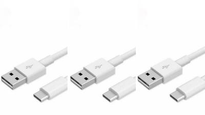 LOT DE 3 CÂBLE USB TYPE-C Blanc 3 M