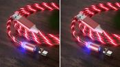 LOT DE 2 Câble Type-c Magnétique led ROUGE