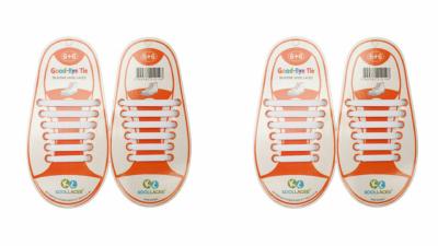 Lot de 2 paires Lacets Silicone  Elastiques Pour Chaussure Baskets  Enfants Blanc