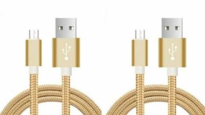 LOT DE 2 CÂBLE USB TYPE-C Nylon GOLD 1 M