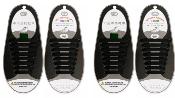 Lot de 2 paires Lacets Silicone  Elastiques Pour Chaussure Baskets  Adulte Noir