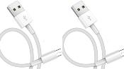 LOT DE 2 CÂBLE Micro USB BLANC 1M