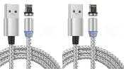 LOT DE 2 Cable IPhone Nylon Magnétique GRIS