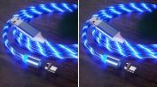 LOT DE 2 Câble Type-c Magnétique led BLEU