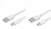 LOT DE 2 CÂBLE USB TYPE-C Blanc 2 M