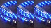 LOT DE 3 Câble Type-c Magnétique led BLEU