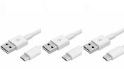 LOT DE 3 CÂBLE USB TYPE-C Blanc 2 M