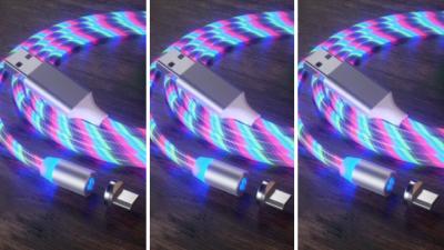 LOT DE 3 Câble Type-c Magnétique led MULTICOLORE