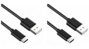 LOT DE 2 CÂBLE USB TYPE-C NOIR 1 M
