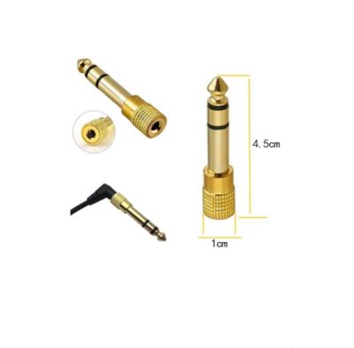 Prise adaptateur audio fiche jack 6.35mm mâle vers 3.5mm femelle plaqué or Sons