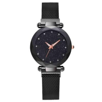 Montre avec cadran a diamants Élégante Bracelet Milanais  Inoxydable Fermeture Aimantée Pour Femme