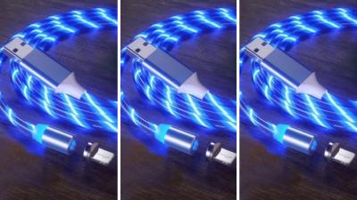 LOT DE 3 Cable IPhone LED BLEU