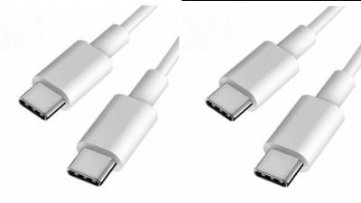 LOT DE 2 Câble Type-C vers Type-C BLANC 3M