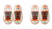 Lot de 2 paires Lacets Silicone  Elastiques Pour Chaussure Baskets  Enfants Noir