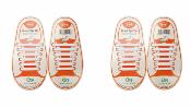 Lot de 2 paires Lacets Silicone  Elastiques Pour Chaussure Baskets  Enfants Blanc