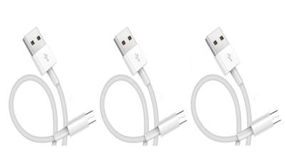 LOT DE 3 CÂBLE Micro USB BLANC 1M