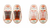 Lot de 2 paires Lacets Silicone  Elastiques Pour Chaussure Baskets  Enfants Noir et Blanc