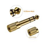 Prise adaptateur audio fiche jack 6.35mm mâle vers 3.5mm femelle plaqué or Sons